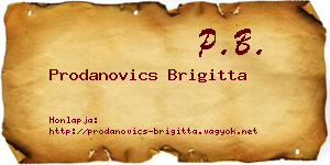 Prodanovics Brigitta névjegykártya